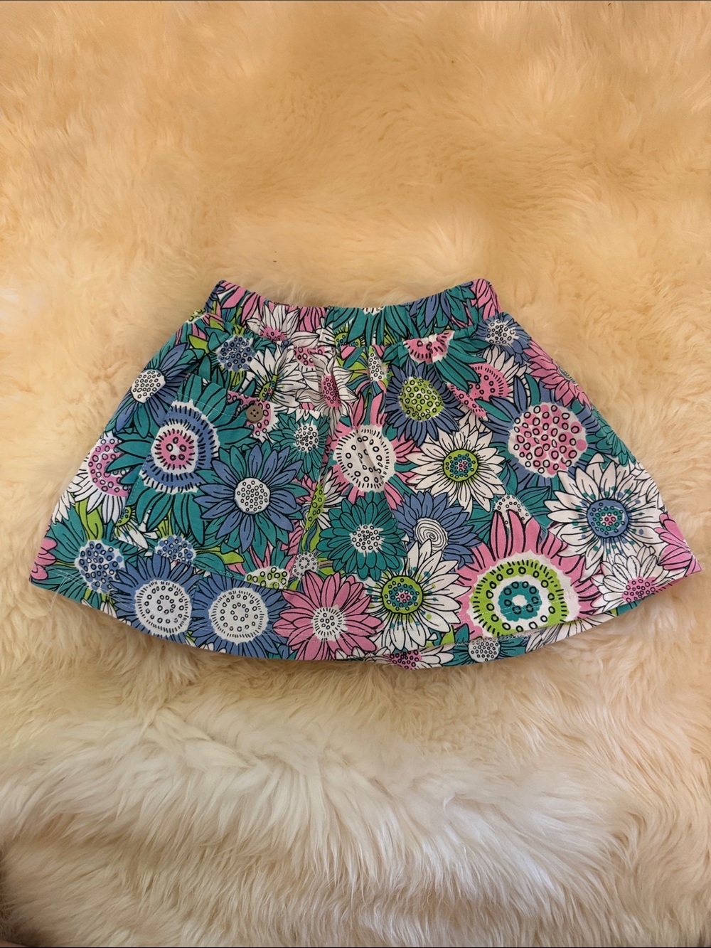 Girls Floral Print Skirt - Multicolor